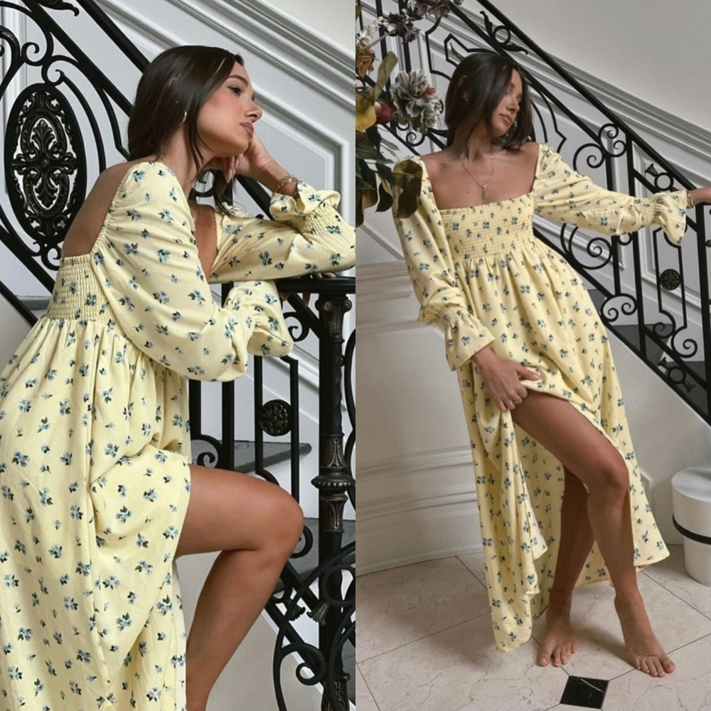 WeWoreWhat Yellow Floral Maxi Dress